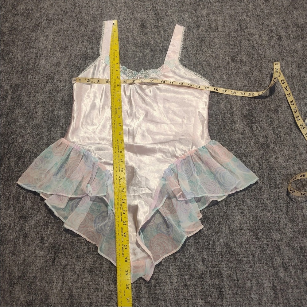Vtg Silky Teddie Ruffles & Lace Lingerie Lily of France Sleepwear Sz Small USA - Picture 6 of 9